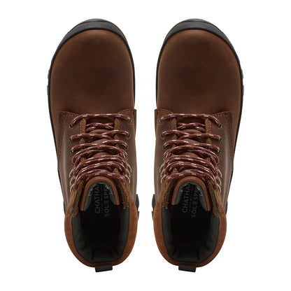 Chatham Bramham Ladies Waterproof Lace Boots with brown leather and black soles