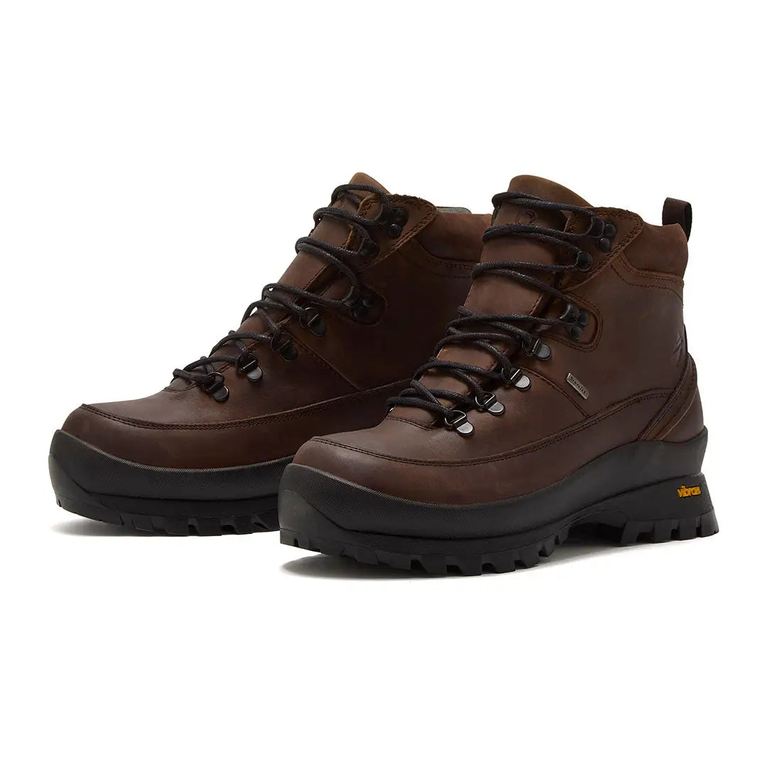 Chatham Challacombe Waterproof Hiker Boots with brown leather, black laces, and thick soles