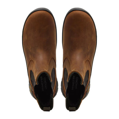 Pair of brown leather Chatham Cockley Waterproof Chelsea Boots for stylish waterproof Chelsea boots