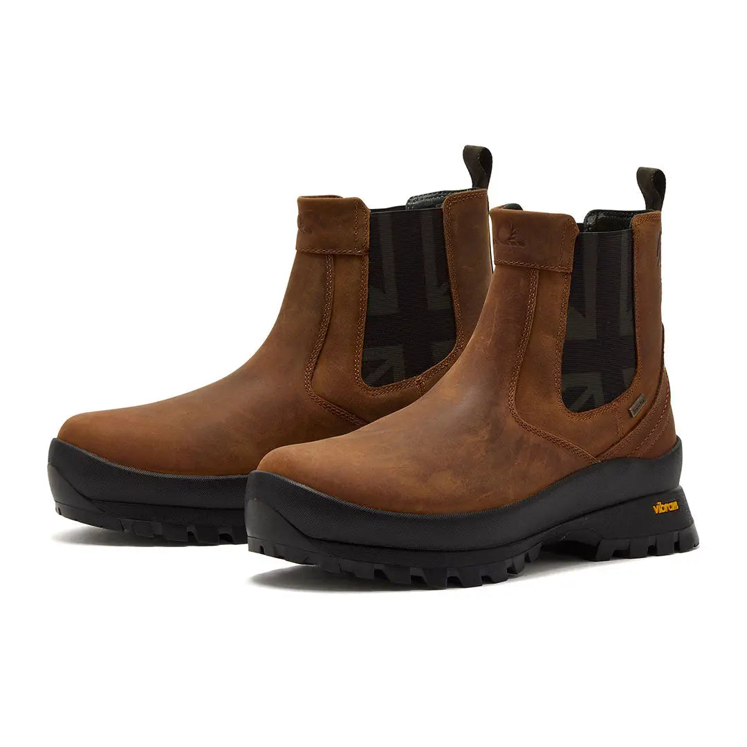 Chatham Cockley Waterproof Chelsea Boots with brown leather and black lug soles