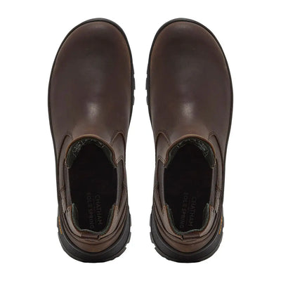 Pair of dark brown Chatham Cockley Waterproof Chelsea Boots for stylish waterproof Chelsea boots