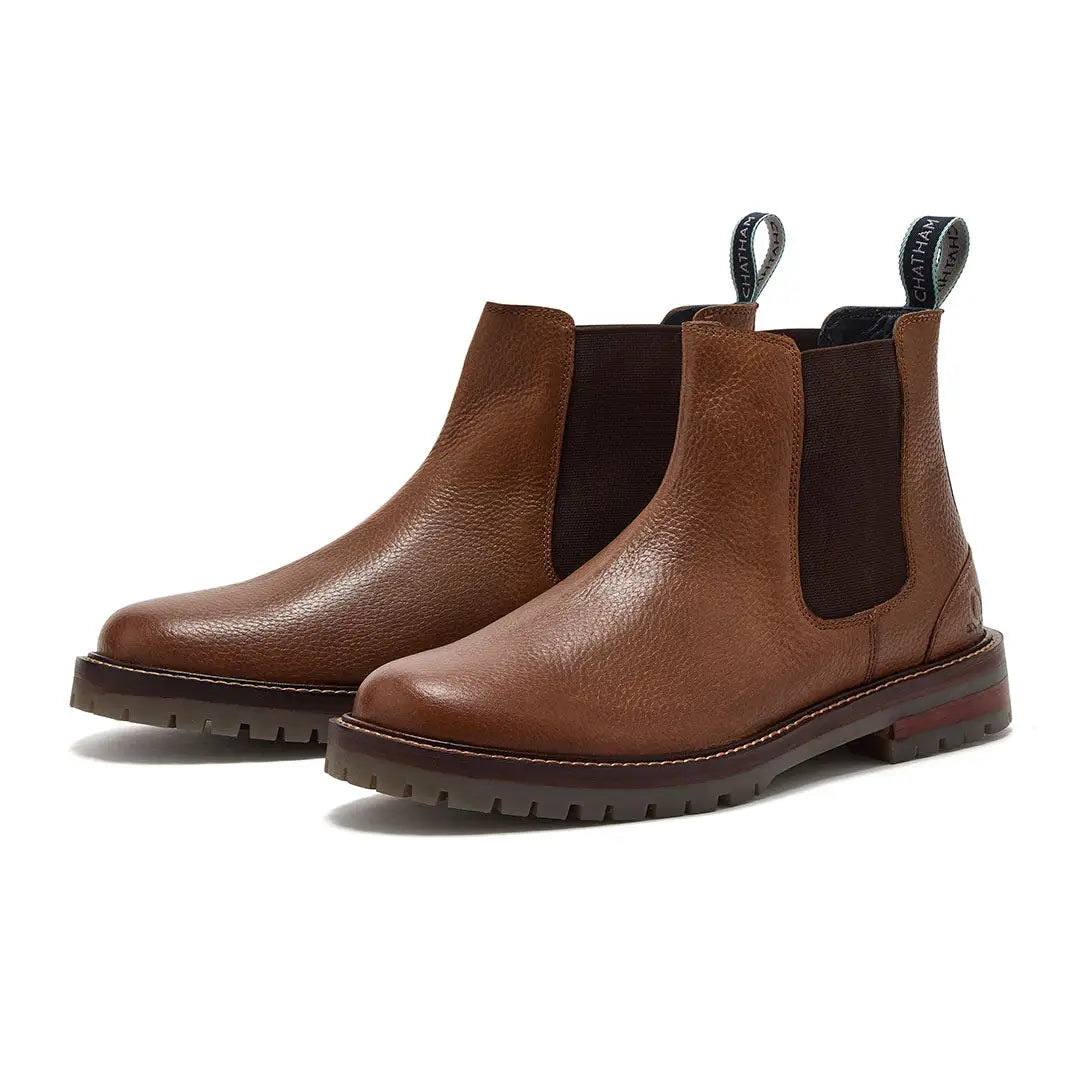 Chatham Findhorn Chelsea Boots in brown leather with lug soles for style and comfort