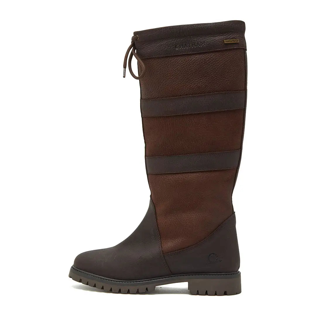 Brown leather Kempton II Ladies waterproof riding boots with lug sole for ladies waterproof riding style