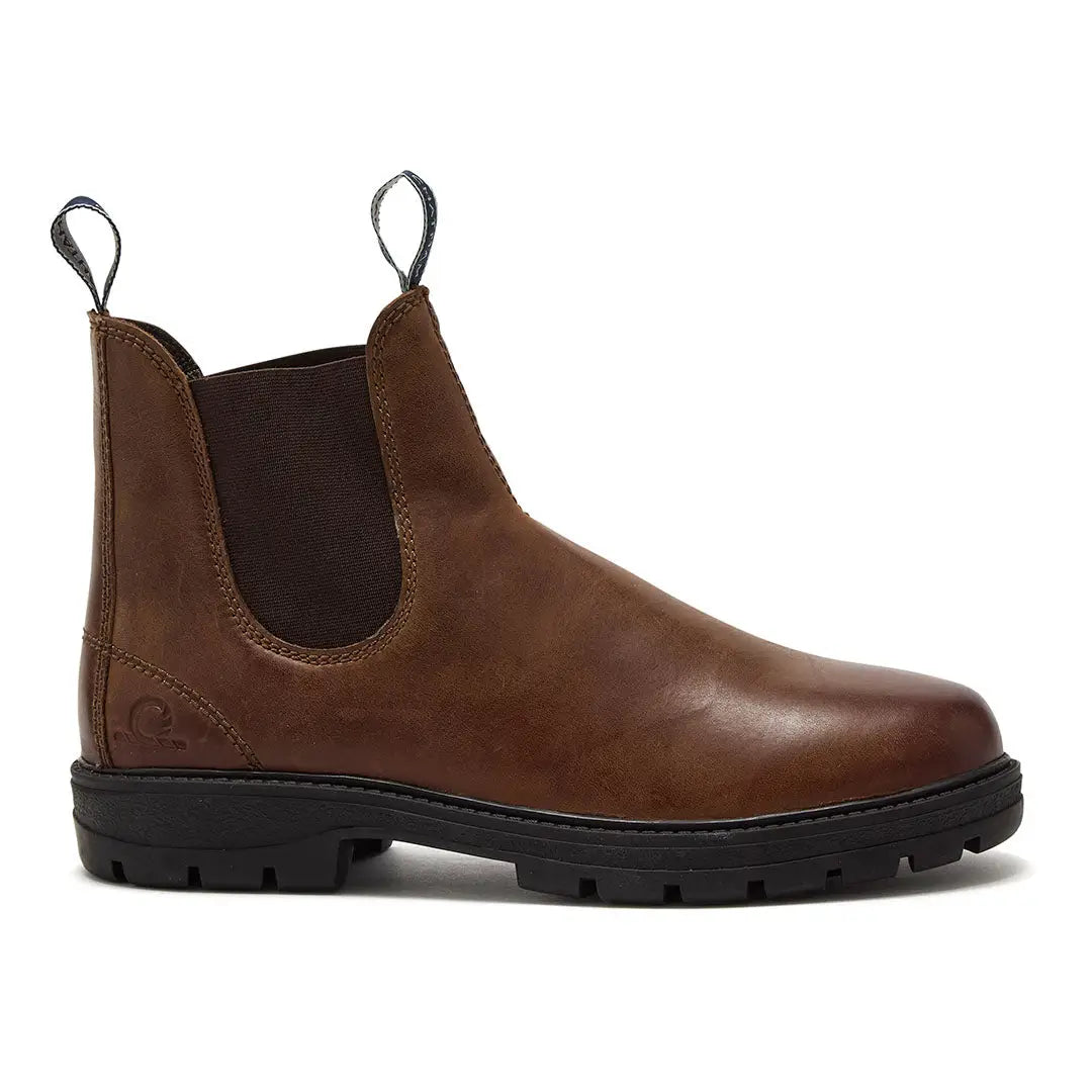 Chatham Kildale Outdoor Chelsea Boots with brown leather and chunky black sole
