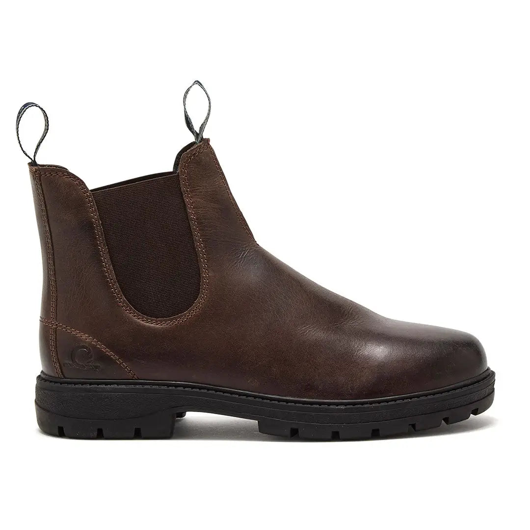 Chatham Kildale Outdoor Chelsea Boots in dark brown leather with black lug sole