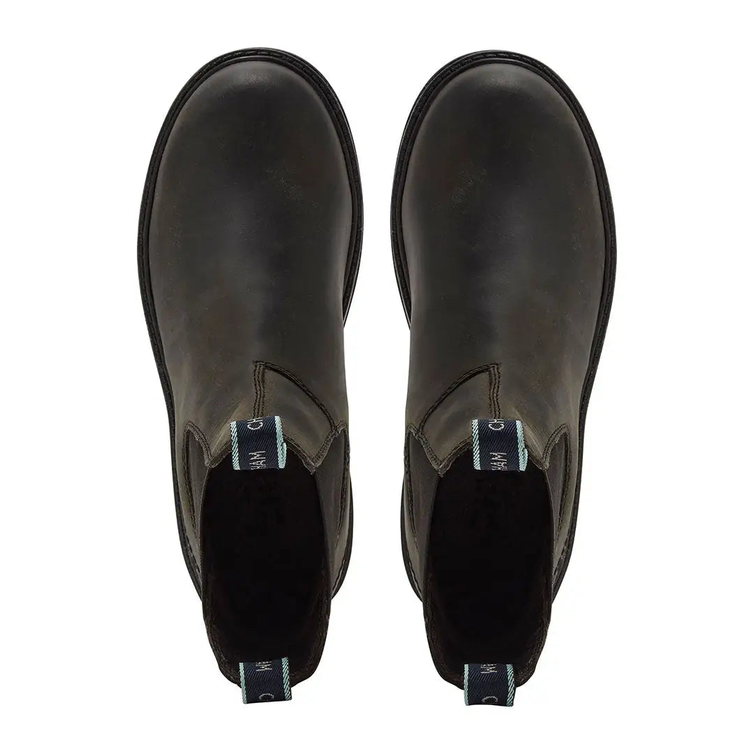 Dark green Chatham Oasby Ladies outdoor Chelsea boots with elastic sides and pull tabs