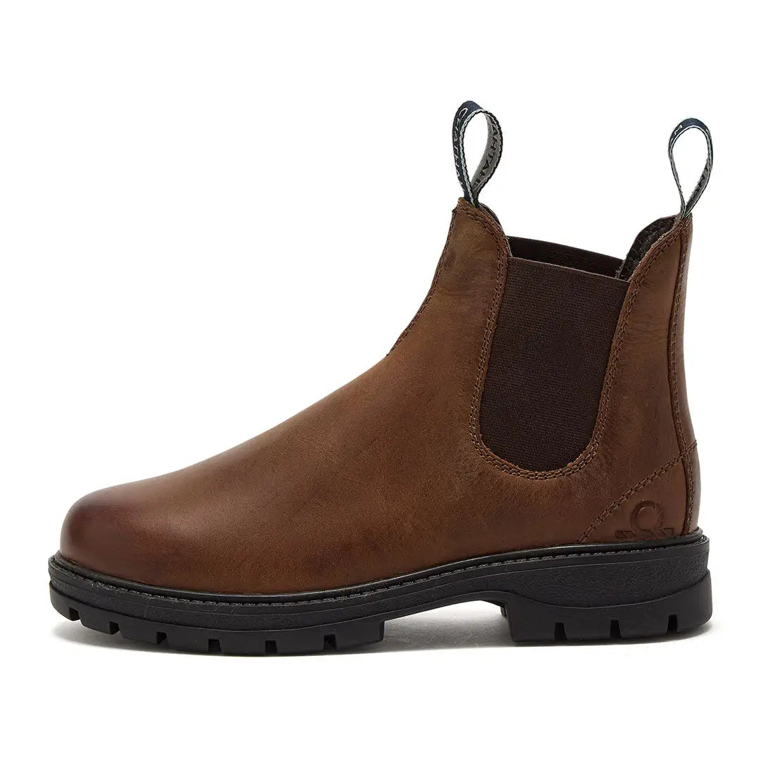 Chatham Oasby Ladies outdoor Chelsea boots in brown leather with chunky sole