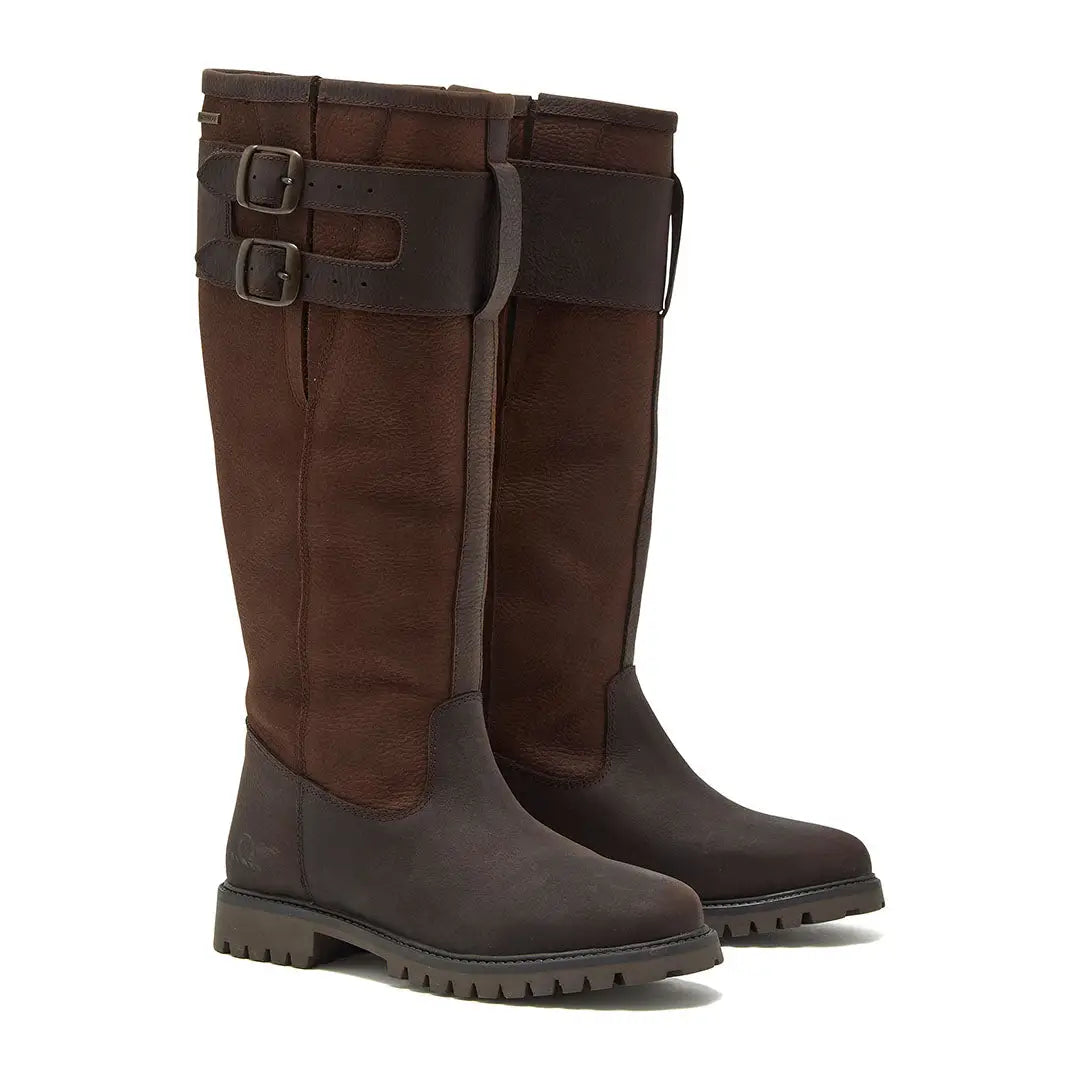 Pair of Sandown II Ladies Premium Waterproof Leather Tall Riding Boots with Buckles
