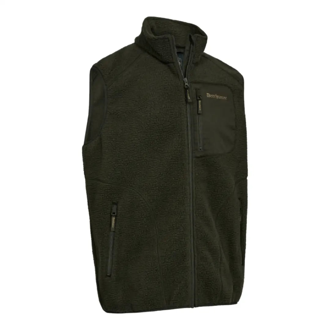 Olive green fleece vest from Deerhunter Atlas for country clothing and hunting outdoors