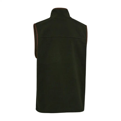 Dark green Deerhunter Cumbria fleece waistcoat, stylish sleeveless vest for layering