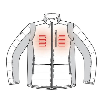 Deerhunter Heat Padded Jacket with glowing red heating zones on the chest for warmth