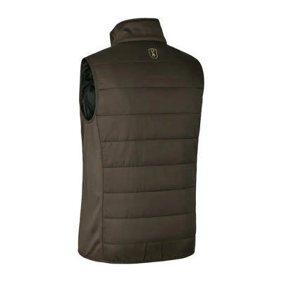 Dark green quilted Deerhunter Heat Padded Waistcoat with a high collar for style and warmth