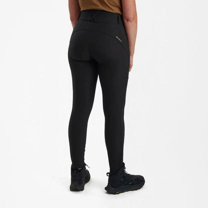 Deerhunter Lady Hunting Tights for outdoor hiking with zippered pocket and black boots