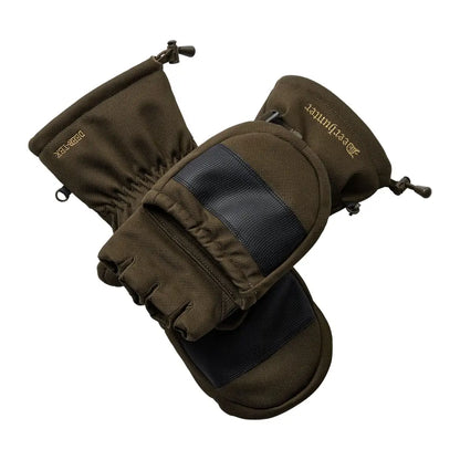 Olive green Deerhunter Muflon Pro Glomitts convertible gloves for outdoor use