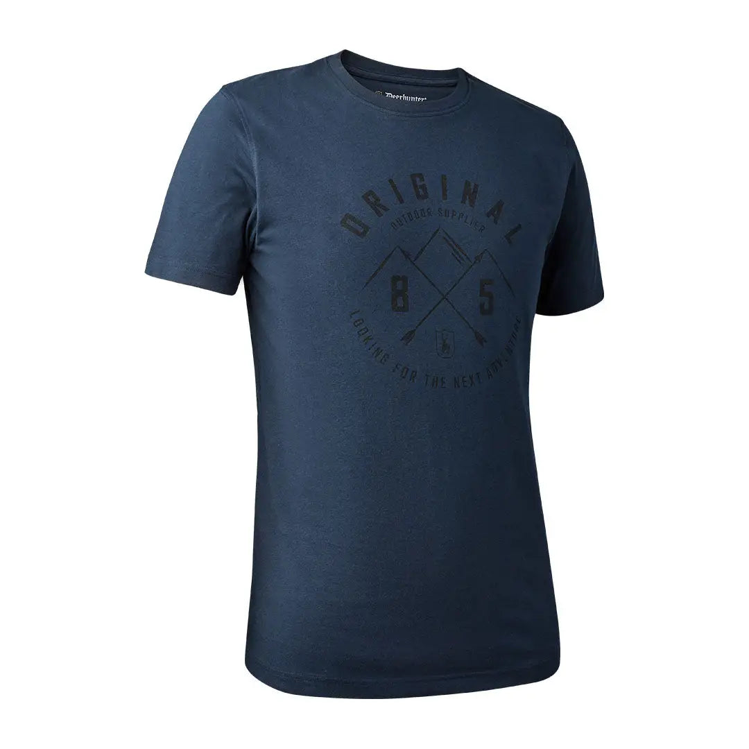 Navy blue Deerhunter Nolan T-shirt showcasing stylish graphic design for casual wear