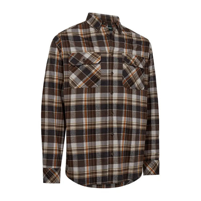 Deerhunter Robert Shirt brown beige plaid flannel for country clothing and hunting outdoors