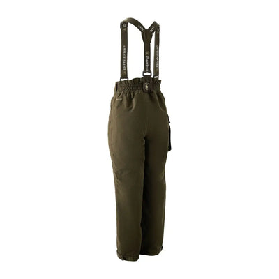 Dark green Deerhunter Youth Eagle Trousers with suspenders for outdoor adventures