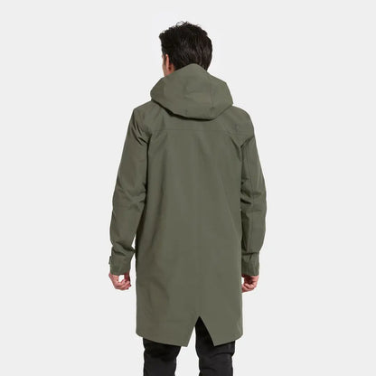 Back view of a man in Didriksons Andreas Parka 2, perfect for country clothing and outdoors adventures