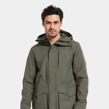 Man in Didriksons Andreas Parka 2 waterproof jacket for country clothing and outdoors