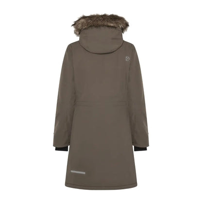 Olive-green Didriksons Erika Womens Parka with fur-trimmed hood, a classic Didriksons parka