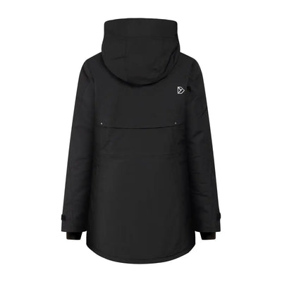 Black hooded winter parka from Didriksons Frida Womens Parka 7, a stylish sporty mid-length parka