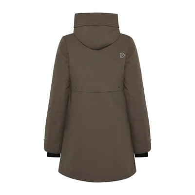 Long dark brown Didriksons Helle Womens Parka for country clothing outdoors hunting