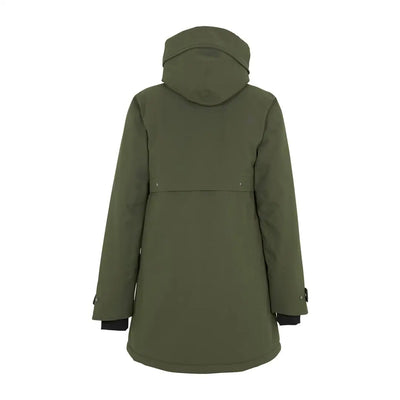 Olive green Didriksons Helle Womens Parka perfect for country clothing and outdoors adventures