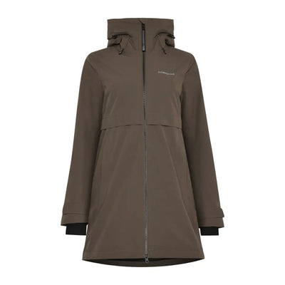 Dark olive green waterproof jacket from Didriksons Helle Womens Parka for outdoors and country clothing