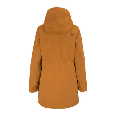 Stylish Orange Hooded Didriksons Lana Womens Parka with Zipper Closure for Winter