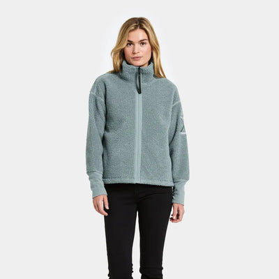 Women’s light blue Didriksons Mella 3 fleece for outdoor country clothing and hunting