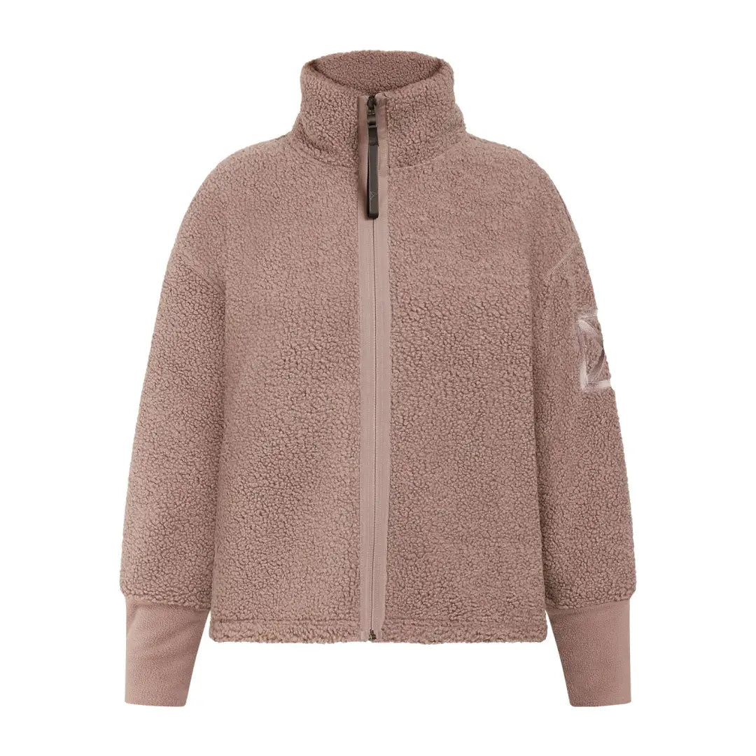 Dusty rose Didriksons Mella 3 fleece jacket for winter snow and country hunting trips