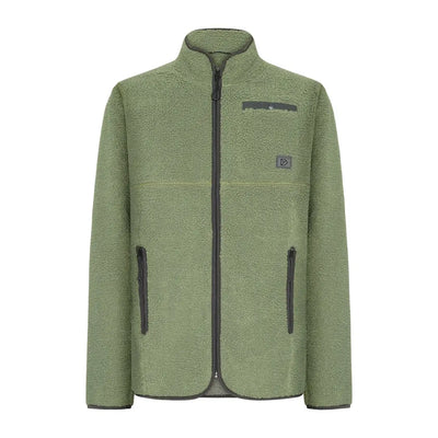 Fuzzy light green Didriksons Phoenix fleece jacket with zippers, perfect for outdoors and country clothing