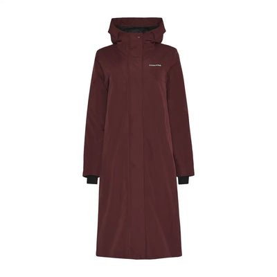 Dark red Didriksons Selina Womens Parka rain jacket for country clothing and outdoors