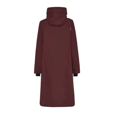 Long dark red Didriksons Selina Womens Parka perfect for country clothing and outdoors