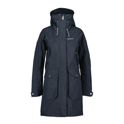 Dark blue Didriksons Thelma Womens Parka 10, a fully waterproof and windproof style