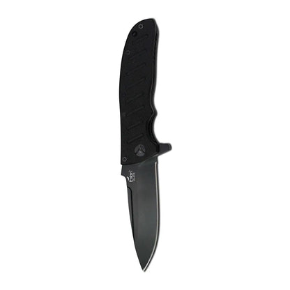Black Enlan EL-01B tactical knife with serrated blade for hunting outdoors