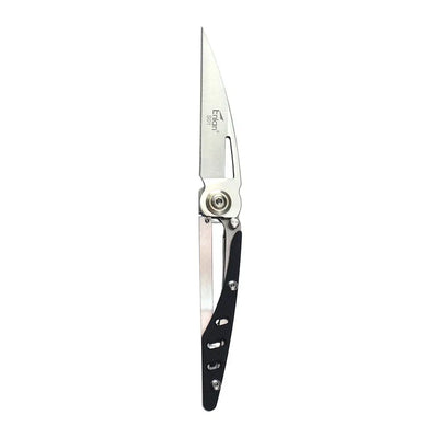 Silver Enlan S01 folding knife with black handle for hunting