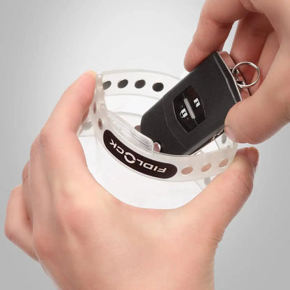 Clear wristband with car key in a Fidlock Mini Dry Bag Transparent for easy access
