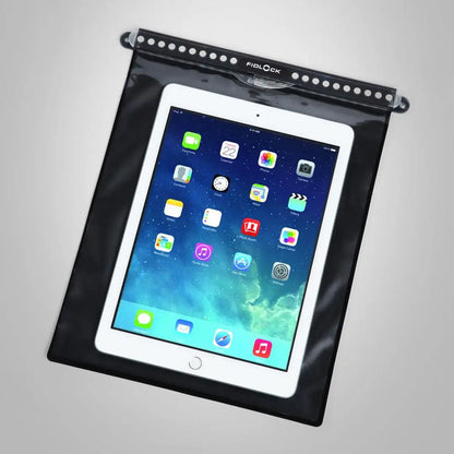 Tablet in Fidlock Multi Dry Bag, perfect for protecting devices in wet conditions