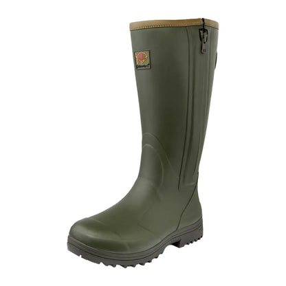 Olive green rubber boot for pheasant game men’s, normal calf fit, Gateway1 Wellington