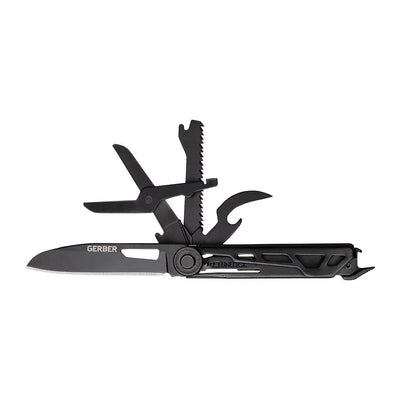 Multi-tool Gerber Armbar Scout features knife, saw, and pliers in stainless steel frame