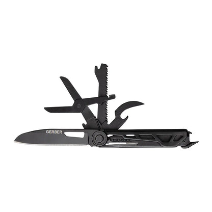 Multi-tool Gerber Armbar Scout features knife, saw, and pliers in stainless steel frame