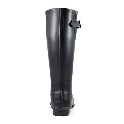 Black Goodyear Petersfield Rubber Wellingtons with adjustable back strap for all-weather wear