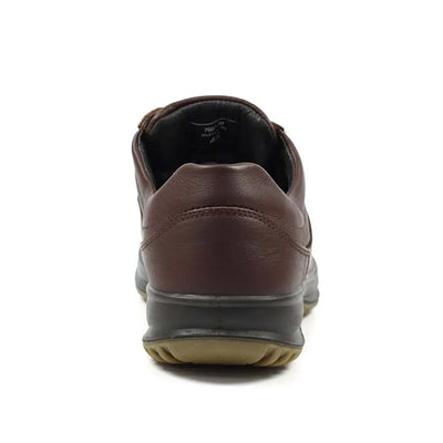 Brown leather Grisport Livingston Active Shoe with dark sole, rear view