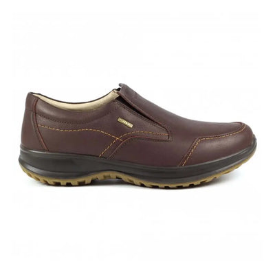 Brown leather Grisport Melrose Active Slip On Shoe with rugged sole for versatile wear
