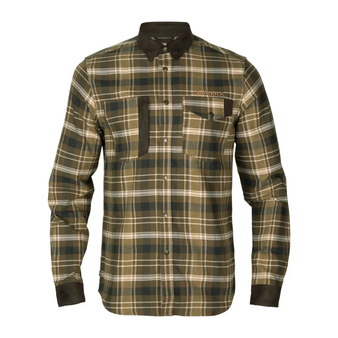 Härkila Aivak long sleeve plaid shirt for country clothing and hunting with press studs