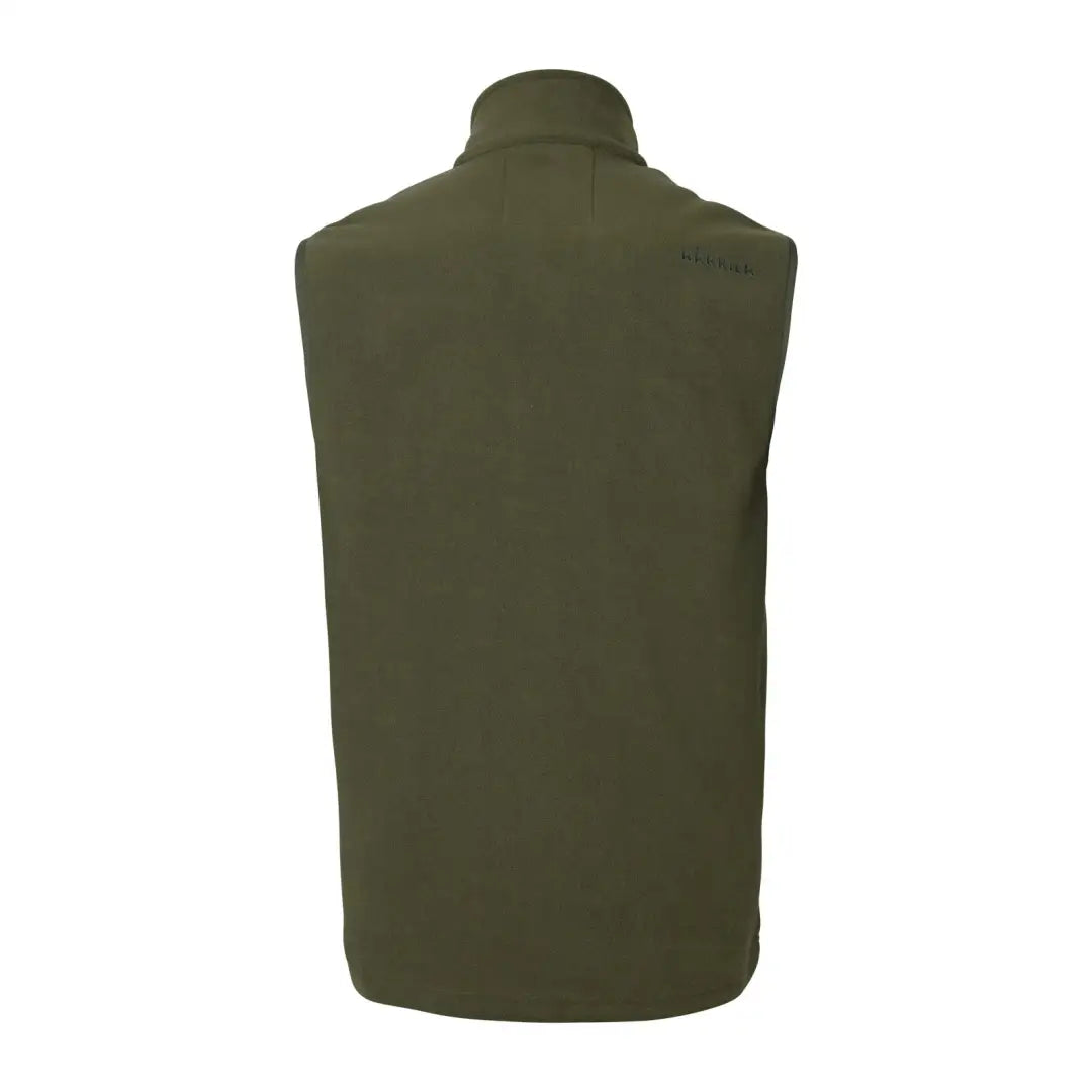 Olive green Härkila Anniversary Fleece Waistcoat with practical details including fleece waistcoat style