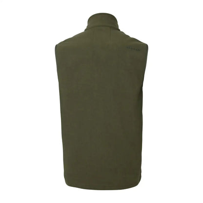 Olive green Härkila Anniversary Fleece Waistcoat with practical details including fleece waistcoat style