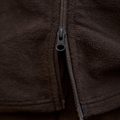 Brown Härkila Aspire Fleece Waistcoat with zipper, perfect for outdoor adventures