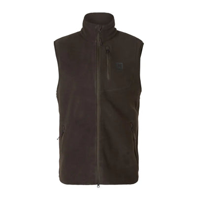 Sleeveless brown Härkila Aspire Fleece Waistcoat for outdoor adventures